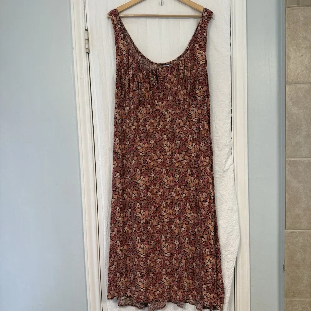 Old Navy Waist-Defined Floral Midi Dress‎ XXL Peasant Cottage Babydoll Milkmaid